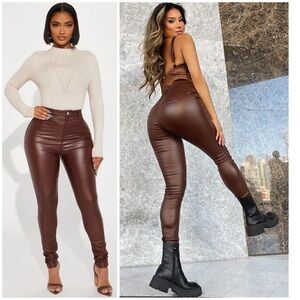 NWT Fashion Nova Sammie High Rise Faux Leather Pants S